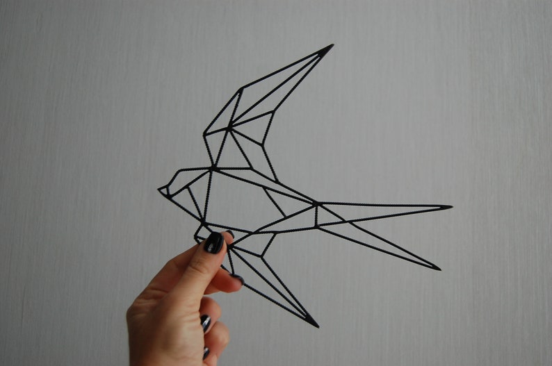 Swallow Wall Decor Geometric Bird Bird Gift Idea Swallow Etsy