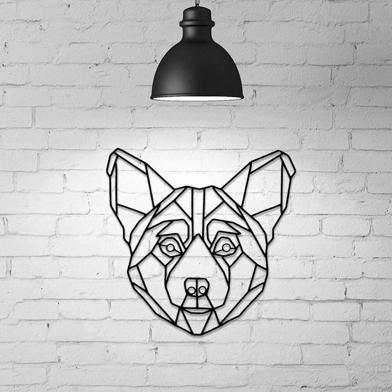 Corgi Wall Decor Metal Art Geometric Dog Wire Hanging S Gift Idea