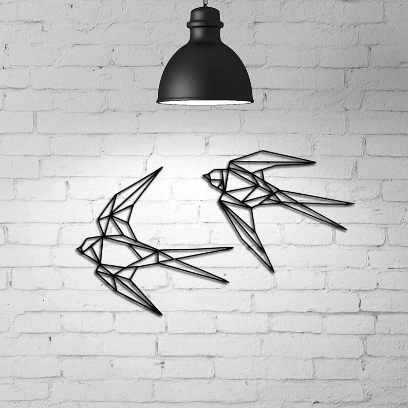 Swallow Wall Decor Geometric Bird Bird Gift Idea Swallow Etsy