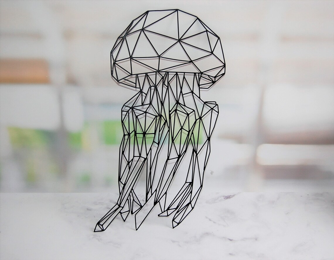 Jellyfish Wall Decor Geometric Jelly fish Jellyfish Beach Etsy