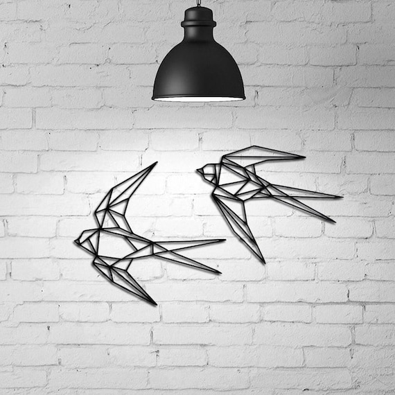 Swallow Wall Decor, Geometric Bird, Bird gift idea, Swallow Bird Wall decor, Metal Bird Decor, Wire Wall art, Flying birds wall decor, Swift
