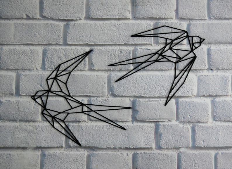 Swallow Wall Decor Geometric Bird Bird Gift Idea Swallow Etsy