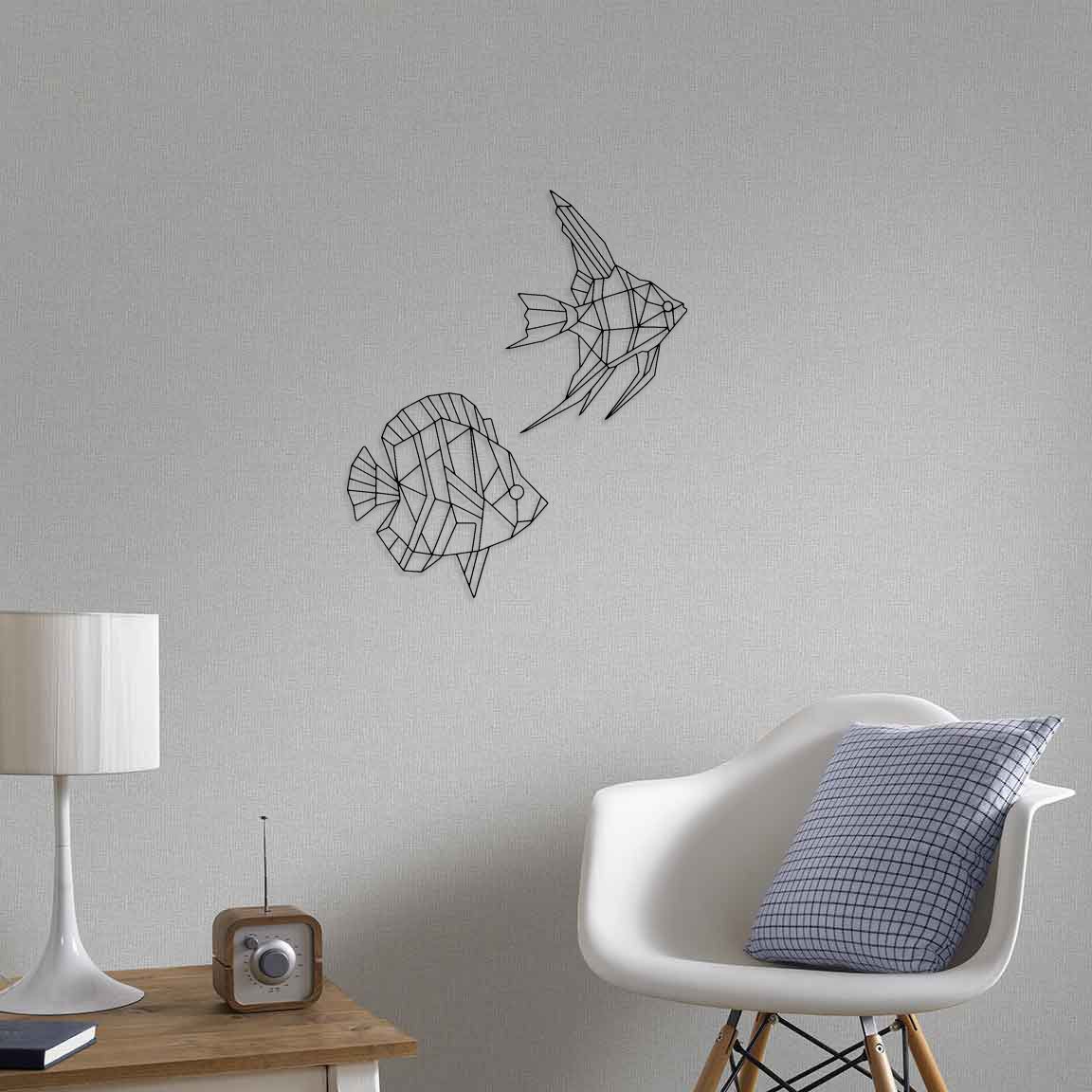 Fish Wall Design Geometric Fish Wall Decor Fish Metal Decor Ocean Wall Decor | Etsy