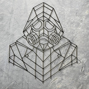 STALKER 2 Metal Wall Art, Metal STALKER Wall Decor, STALKER 2, Geometric Wall Decor, Wire stalker Gaming, Gamer Office Gift, Stalker decor