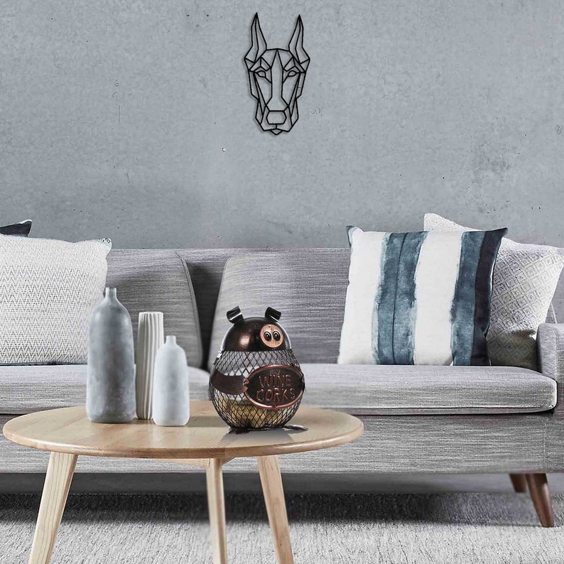 Doberman Metal Wall Art Geometric Dog Wall Decor Wire Dog Etsy