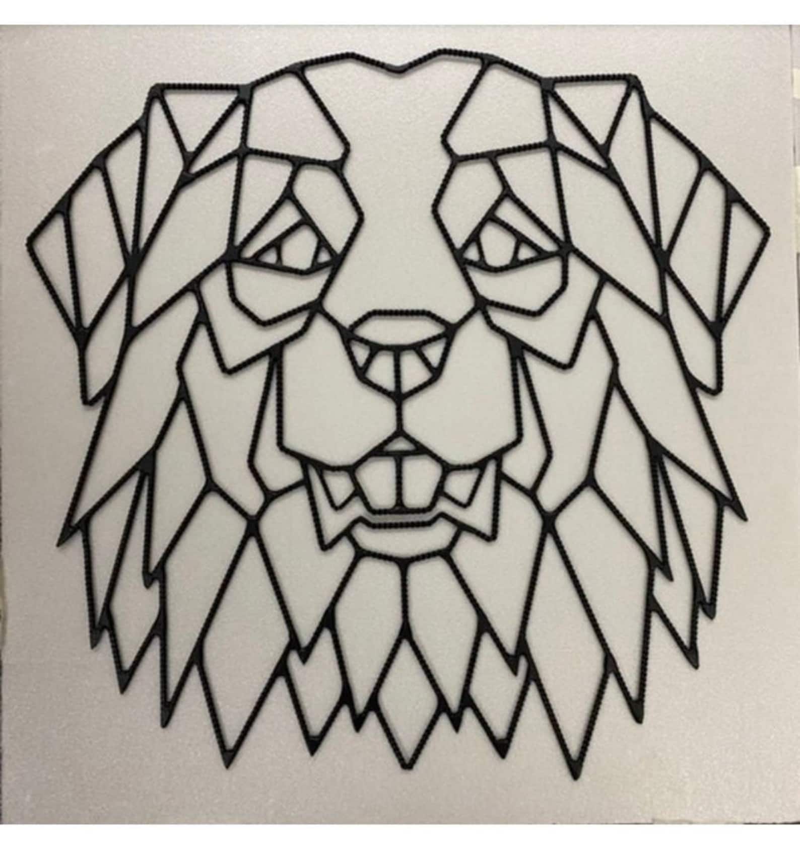 Australian Shepherd Metal Wall Art Geometric Dog Wall Decor Etsy