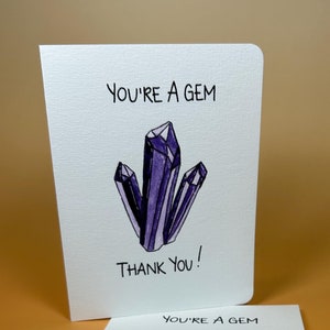 Carte de remerciement Vous êtes un bijou - carte améthyste, carte de gemme, carte de cristal, carte de géode, carte de minéraux, carte de roche, carte intérieure vierge