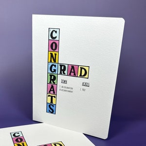 Mots croisés Félicitations pour l'obtention du diplôme - Carte de diplômé, remise des diplômes, carte de félicitations, carte intérieure vierge