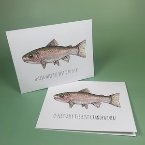 O-Fish-Ally, le meilleur papa/grand-père de tous les temps - Carte pour papa, carte pour grand-père, carte de pêche, carte pour pêcheurs, amateur de pêche, carte de voeux pour petit garçon