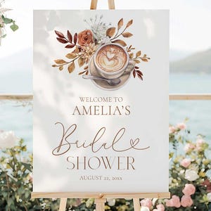 Love Is Brewing Bridal Shower Welcome Sign, Coffee Bridal Shower Bridal Shower Welcome Sign, Editable Bridal Welcome Sign, Coffee Bridal LIB