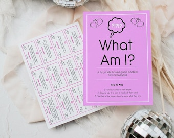 24 What Am I Innuendo Bridal Shower Games, Innuendo Riddle Bachelorette Games, What Am I Games, Hen Party Games,  Fun Bridal Shower Games