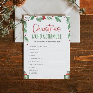 Christmas Word Scramble, Christmas Day Party Game, Christmas Games, Christmas Themed Games, Family Games, School Kids, Printable Game