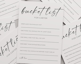 Graduation Bucket List Card Template, Graduation Advice Card, Grad Party Activity Card, Advice for the Graduate 2026 Printable Canva