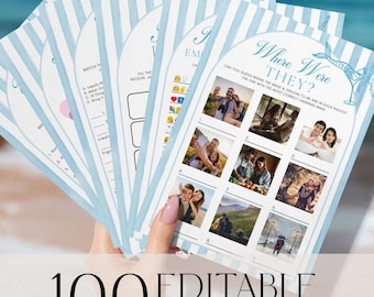 Beach Bridal Shower Games Bundle, Last Toast on the Coast Theme 100 Editable Bridal & Bachelorette Games