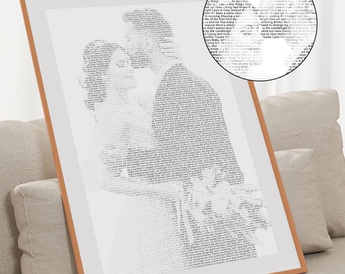 Custom Wedding Vows Wall Art Personalized Photo Text Print Paper Anniversary Gift for Couple Wedding Keepsake for Him Her Romantic Decor
