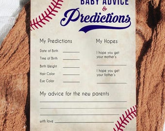 Consejos y predicciones para bebés, juegos imprimibles para baby shower, juegos de béisbol para baby shower, juego de consejos para bebés, juegos divertidos para baby shower, BB15
