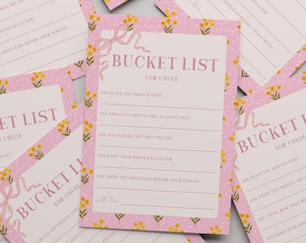 Polka Dot Graduation Bucket List Card Template, Pink Graduation Advice Card, Fun Grad Party Activity Card, Advice for the Graduate Canva