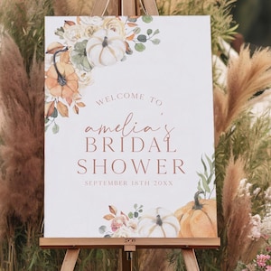 Fall Bridal Shower Welcome Sign, Fall in Love Bridal Shower Decor, Editable Welcome Sign Template, Autumn Bridal Shower Welcome Sign