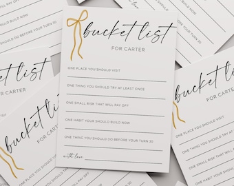 Graduation Bucket List Card Template, Fun Graduation Advice Card, Grad Party Activity Card, Advice for the Graduate Canva Template