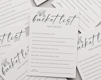 Graduation Bucket List Card Template, Graduation Advice Card, Grad Party Activity Card, Mortal Board Advice for the Graduate Canva