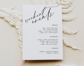 MIA Calligraphy Itinerary Template, Bachelorette Itinerary, Editable Itinerary, Minimalist, Hen Party Itinerary, Birthday Weekend, MI1