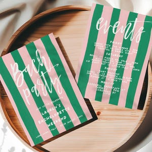 Ciao Bella Bachelorette Invitation & Itinerary, Italian Summer Bachelorette Invite, Editable La Dolce Vita Bridal Shower Invitation CB