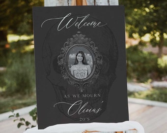 Death to My 20s Party Welcome Sign Editable Template, Funeral For My Youth Welcome Sign, 30th Birthday Decor RIP 20s, Digital Download RIP