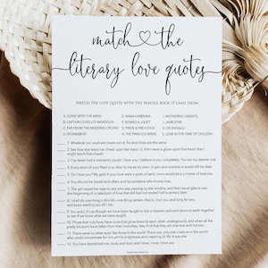 Bridal Shower Game, Literary Love Quotes, Bridal Shower Game Ideas, Wedding Shower Games, Printable Games, Minimalist Bridal, Hen Do, M2