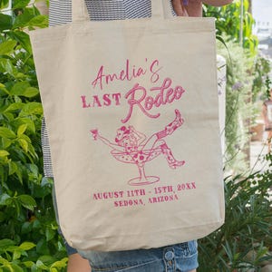 Last Rodeo Bachelorette Tote Bag, Let&#39;s Go Girl Bachelorette Party Bag, Western Bachelorette Party Nash Bash Cowgirl Bridal Shower HLR