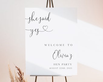 MINIMALIST | Hen Party Welcome Sign, Hen Party Welcome Board, Editable, Modern Minimalist Bridal, Hens Weekend Welcome Sign, Hen Do M2