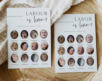 Labor or Lovin Baby Shower Game, Printable Baby Shower Games, Modern Baby Shower, Labour or Lovin, Gender Neutral Baby Shower, Labor AH1