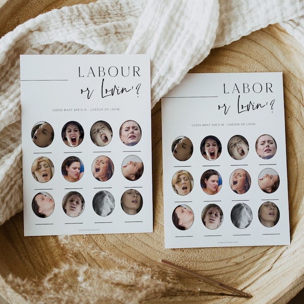 Labor or Lovin Baby Shower Game, Printable Baby Shower Games, Modern Baby Shower, Labour or Lovin, Gender Neutral Baby Shower, Labor AH1