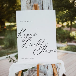 EMBER Minimalist Bridal Shower Welcome Sign, Editable Template, Bridal Shower Signage, Editable Welcome Sign, Modern Minimal Calligraphy EM1