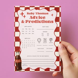 Baby Shower Predictions and Advice Card, Printable Ready To Pop Baby Shower Game, Editable Ready To Pop Baby Shower Game Baby Advice RTP