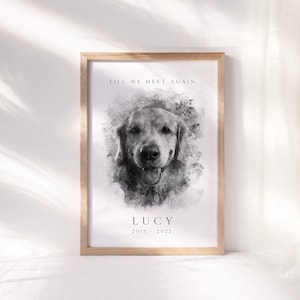 Aquarel huisdierportret van foto, huisdier Memorial aquarel digitaal portret, verlies van huisdier cadeau, aangepast huisdierportret, hond aquarel portret