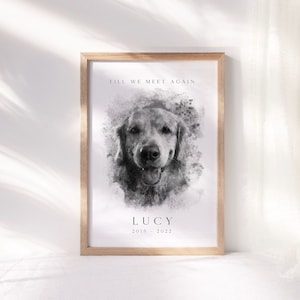 Watercolor Pet Portrait from Photo, Pet Memorial Watercolor Digital Portrait, Loss of Pet Gift, Custom Pet Portrait, Dog Watercolor Portrait