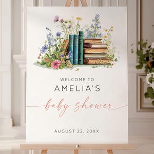 A New Chapter Begins Baby Shower Welcome Sign, Watercolor New Chapter Begins Baby Shower, New Chapter Begins Baby Decor, Storybook Baby ANC