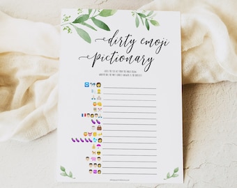 DIRTY Bachelorette Party Game, Dirty Emoji Pictionary, Bridal Emoji Game, Rude Bachelorette Party Games, Bachelorette Party Ideas, GLG