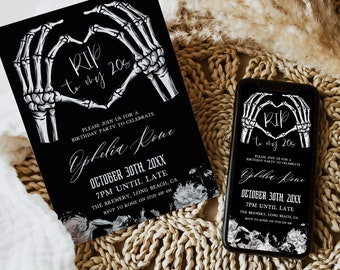 RIP to my 20s Invite, 30th Birthday Invitation, Editable Template, Funeral to my Youth 30th Birthday, Black 30th Birthday Invite, Digital