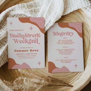 RETRO 70s | Bachelorette Party Invitation, Retro Bachelorette Party Invite, Editable Invitation Template, Groovy Bachelorette Weekend, RS2