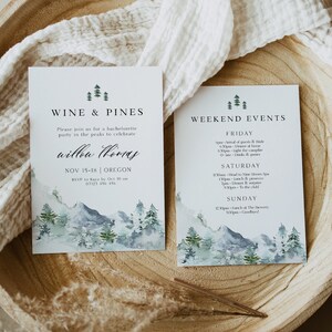 OREGON Wine & Pines Bachelorette Wochenende einladen, Berg Junggesellinnenabschied einladen und Reiseplan, Winter Bachelorette, Kiefernwald Bach OG1