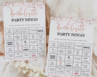 Editable Bachelorette Party Bingo, Bachelorette Party Games Printable, Bachelorette Challenges, Photo Challenge, Hen Party, Rose Gold RGC