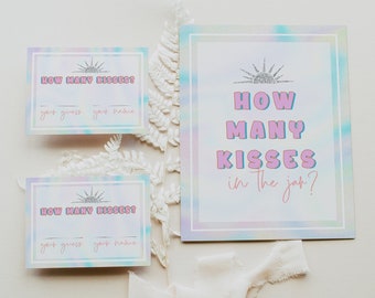 Space Cowgirl Bachelorette Party Game, Guess How Many Kisses, Kisses in the Jar Game, Disco Bachelorette, Disco Bachelorette, Printable, SC2