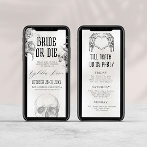 NYX Bride or Die Bachelorette Party Invitation, Gothic Bachelorette Party Invite, Editable Invitation Template, Bachelorette Weekend, NX1