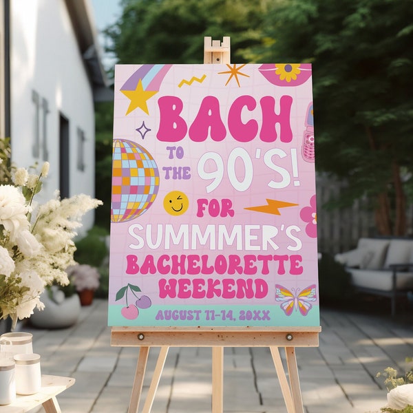 BRITNEY Bach to the 90s Bachelorette Party Welcome Sign, Editable Template, 90s Bachelorette Party Decor, 90s Retro Bachelorette, Y2K BR2