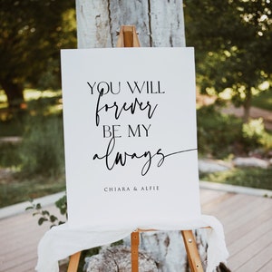 CHIARA | Para sempre meu sinal de citação de amor de casamento, placa de citação de casamento para impressão, sinal de citação romântica, minimalista moderno, sinal elegante md