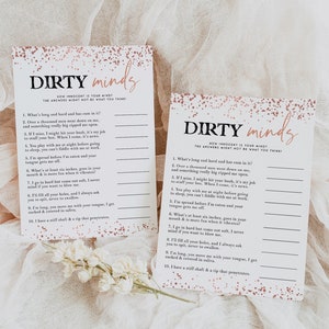 Dirty Minds Riddle Bachelorette Party Game, Fun Bachelorette Party Game, Hen Party Game, Funny Rose Gold Bachelorette Games RGC