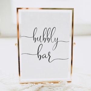 Cartello minimalista per bar frizzante, cartello per bar frizzante, cartelli da tavolo stampabili, minimalista moderno, bar frizzante, decorazioni per addio al nubilato, addio al nubilato M2