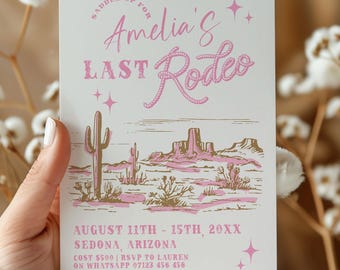 Last Rodeo Bachelorette Invite Template, Her Last Rodeo Bachelorette Invitation Editable Bachelorette Invite, Nashville Invite HLR