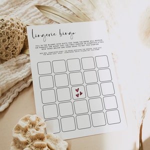 Lingerie Bingo Bridal Shower Game, Bridal Shower Game Printables, Hen Party Games, Wedding Shower Game, Bachelorette Party Game, WL1